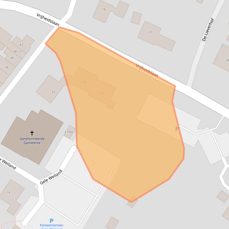 Kaart van postcodegebied 3861JG.