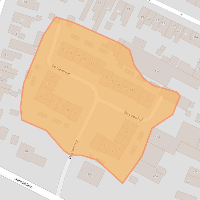 Kaart van postcodegebied 3861JM.