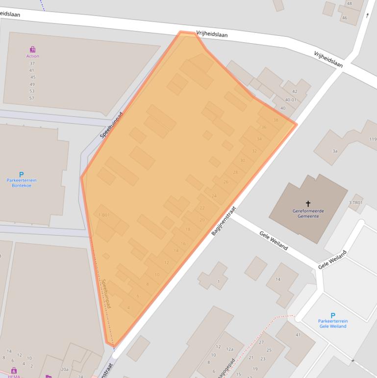 Kaart van postcodegebied 3861JV.