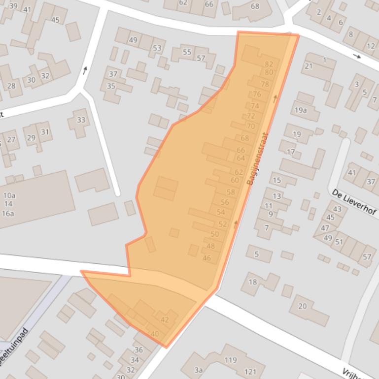 Kaart van postcodegebied 3861JW.