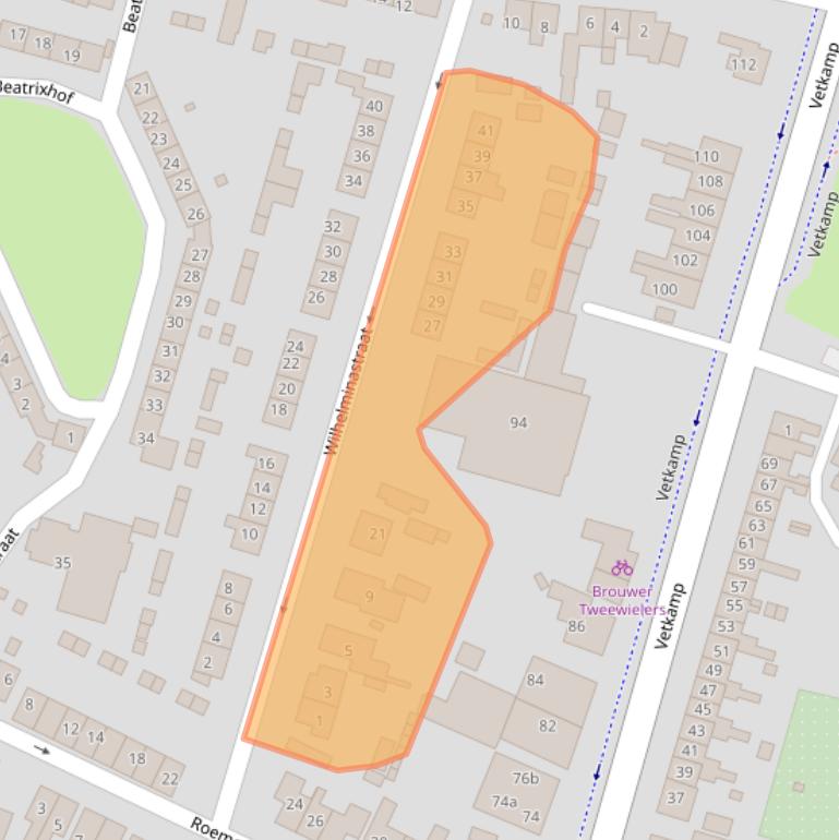 Kaart van postcodegebied 3861KA.