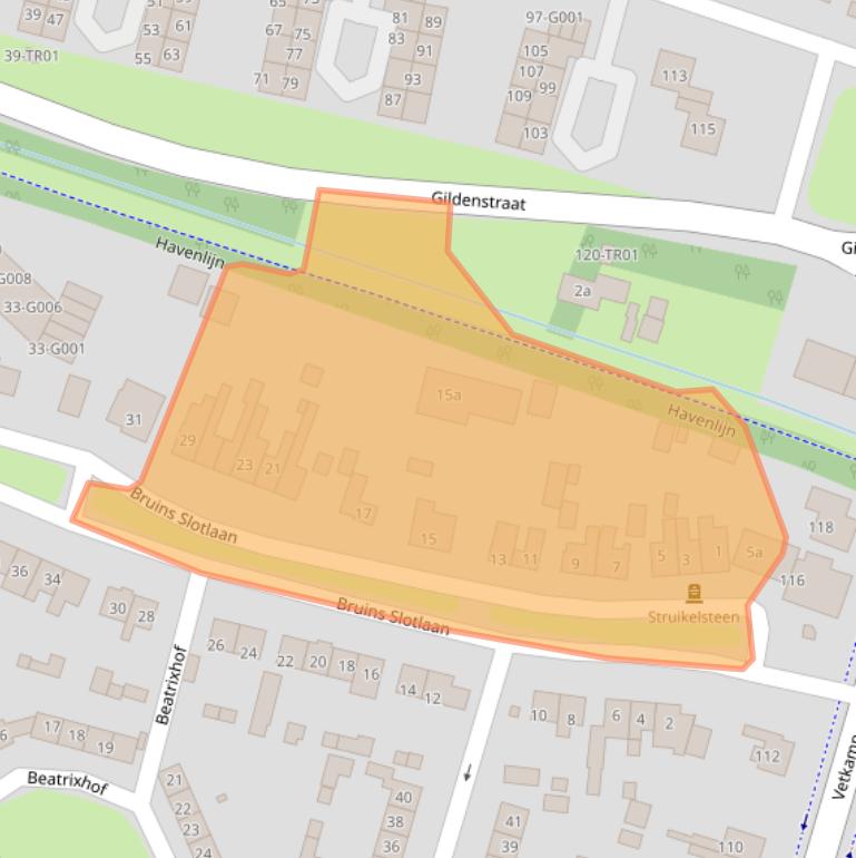 Kaart van postcodegebied 3861KC.