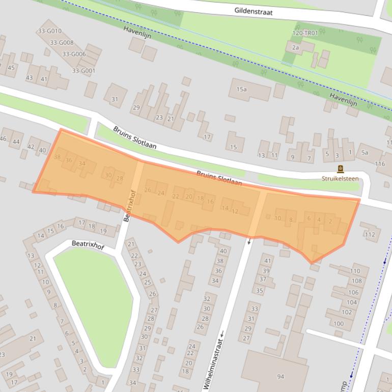 Kaart van postcodegebied 3861KE.