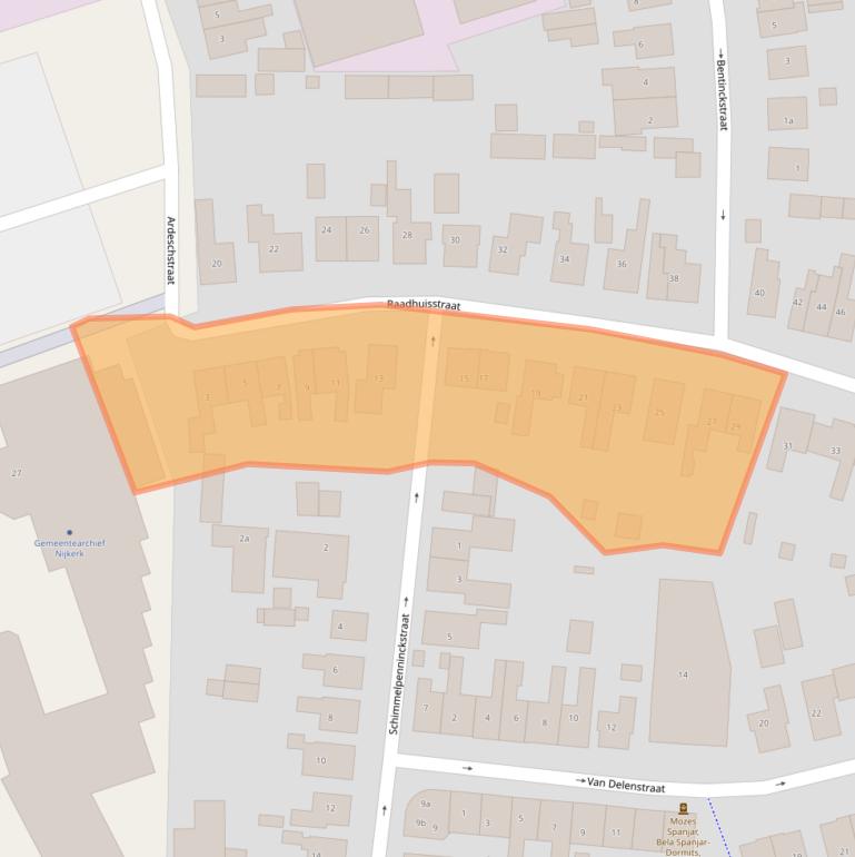 Kaart van postcodegebied 3861KP.