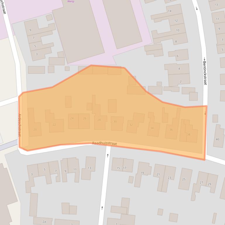 Kaart van postcodegebied 3861KS.