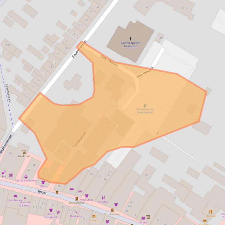 Kaart van postcodegebied 3861KZ.