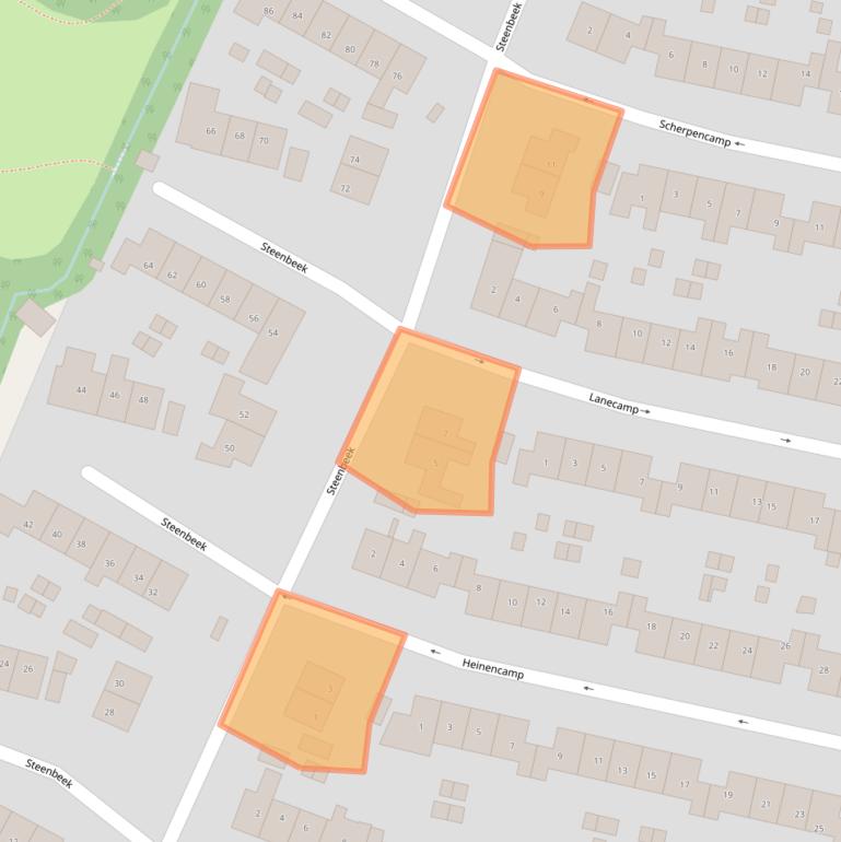 Kaart van postcodegebied 3861LG.