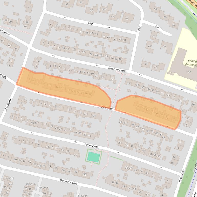 Kaart van postcodegebied 3861LP.