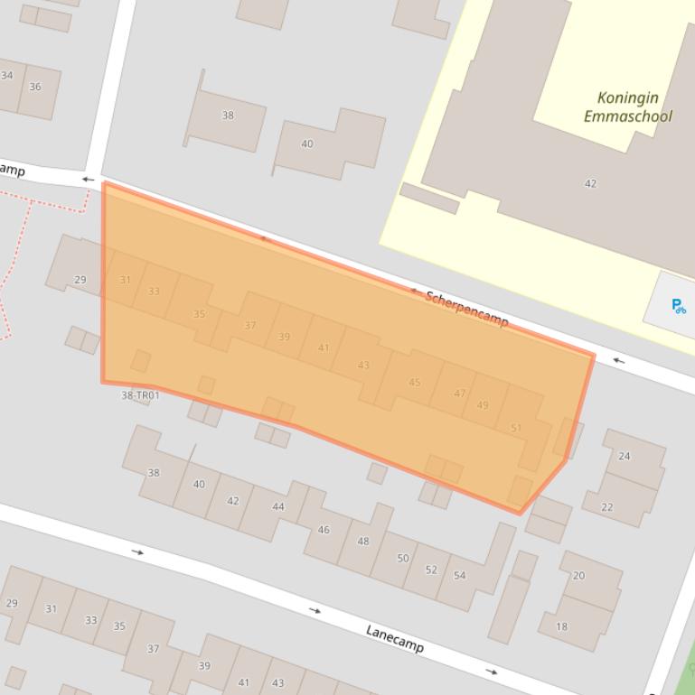 Kaart van postcodegebied 3861LS.