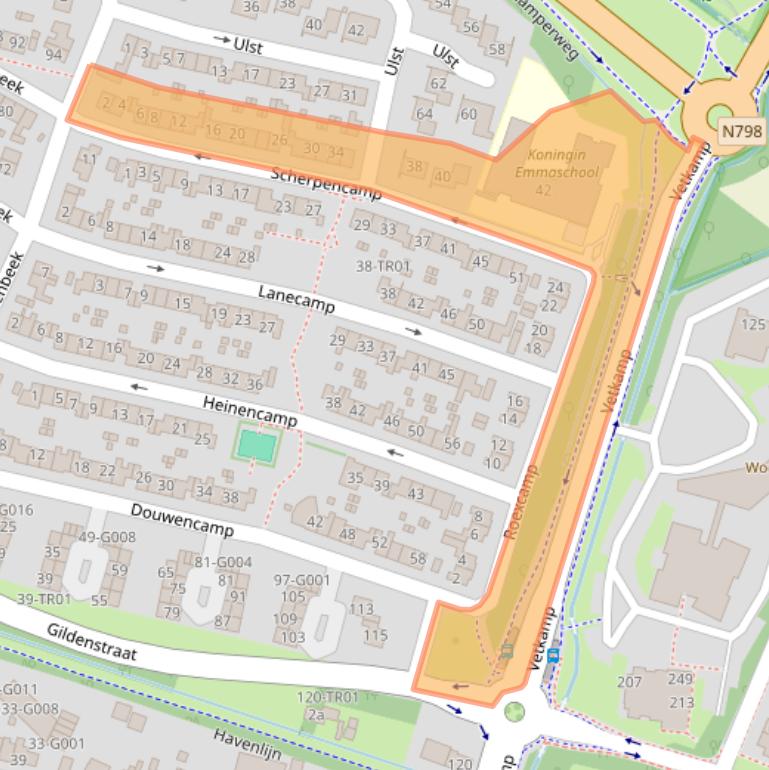 Kaart van postcodegebied 3861LT.