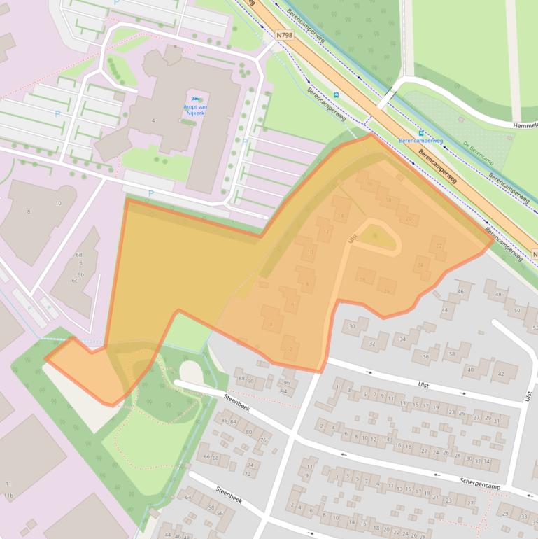 Kaart van postcodegebied 3861LW.