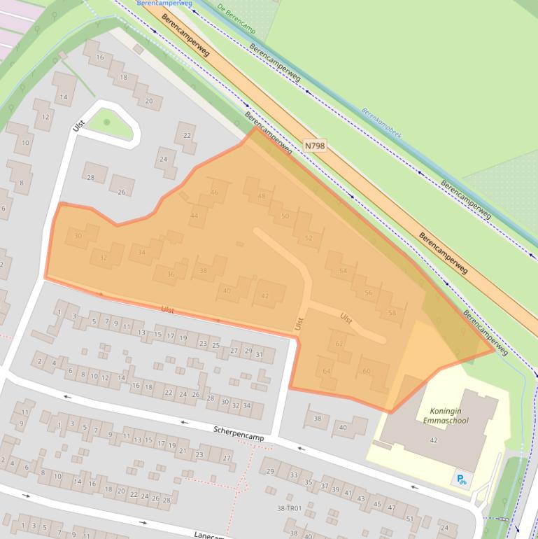 Kaart van postcodegebied 3861LX.