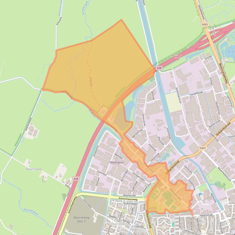 Kaart van postcodegebied 3861MA.