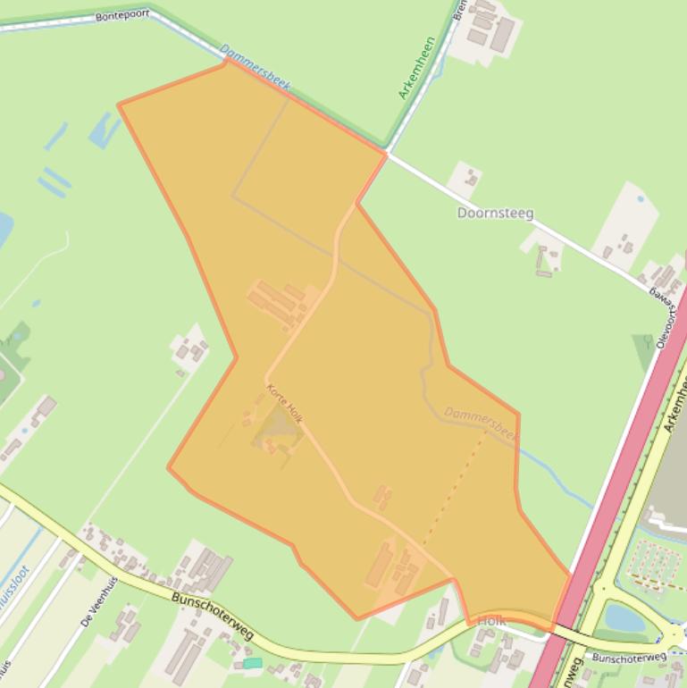 Kaart van postcodegebied 3861MJ.