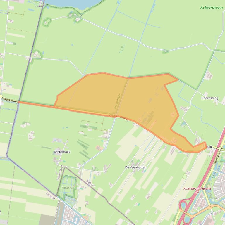 Kaart van postcodegebied 3861MK.