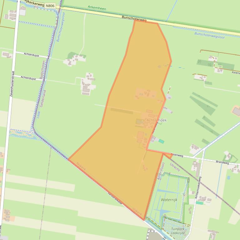 Kaart van postcodegebied 3861MT.