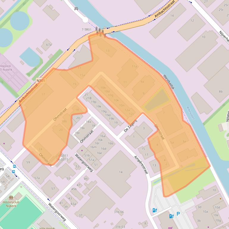 Kaart van postcodegebied 3861NB.