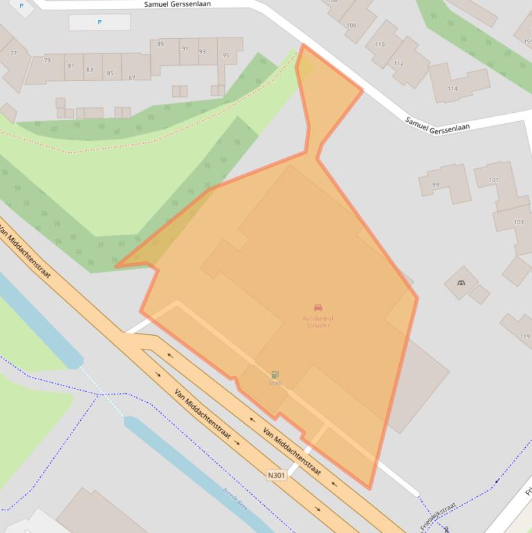 Kaart van postcodegebied 3861ND.