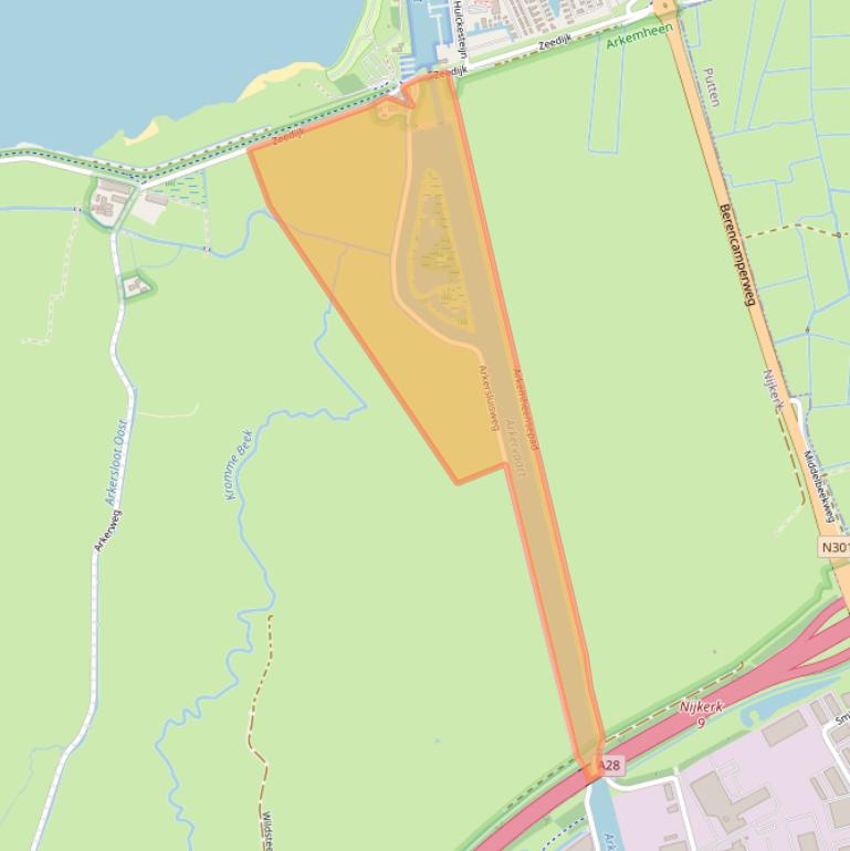 Kaart van postcodegebied 3861NG.