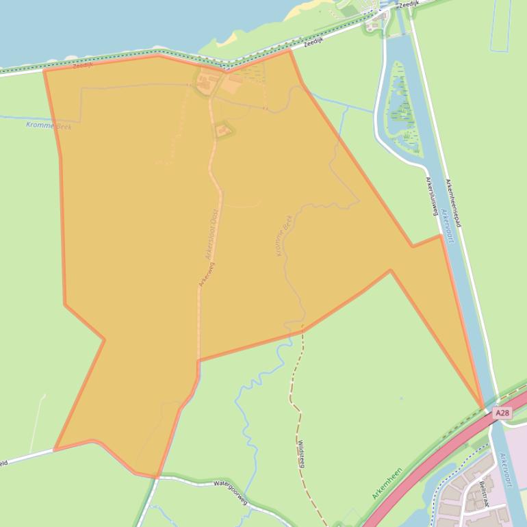 Kaart van postcodegebied 3861NH.