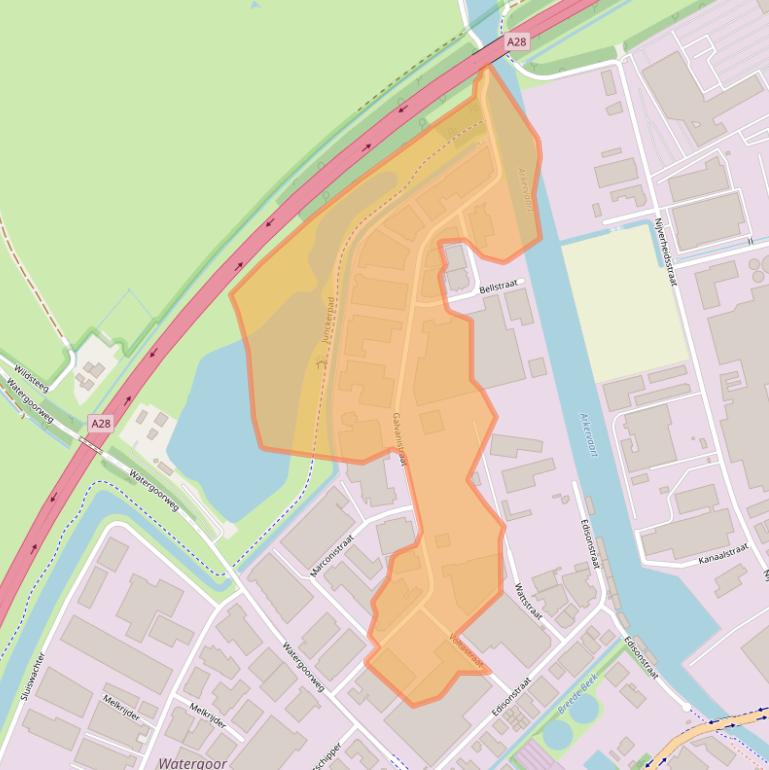 Kaart van postcodegebied 3861NJ.