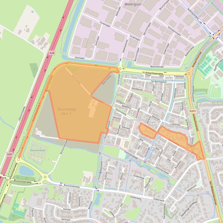 Kaart van postcodegebied 3861PC.