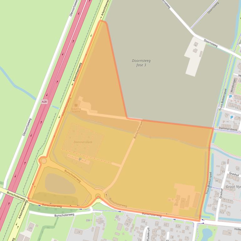 Kaart van postcodegebied 3861PD.