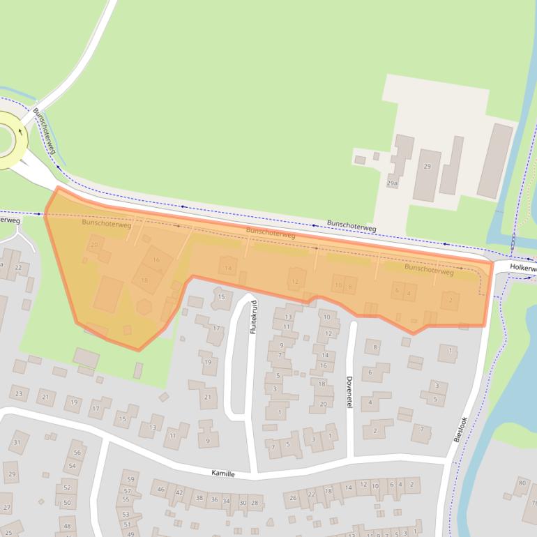 Kaart van postcodegebied 3861PE.