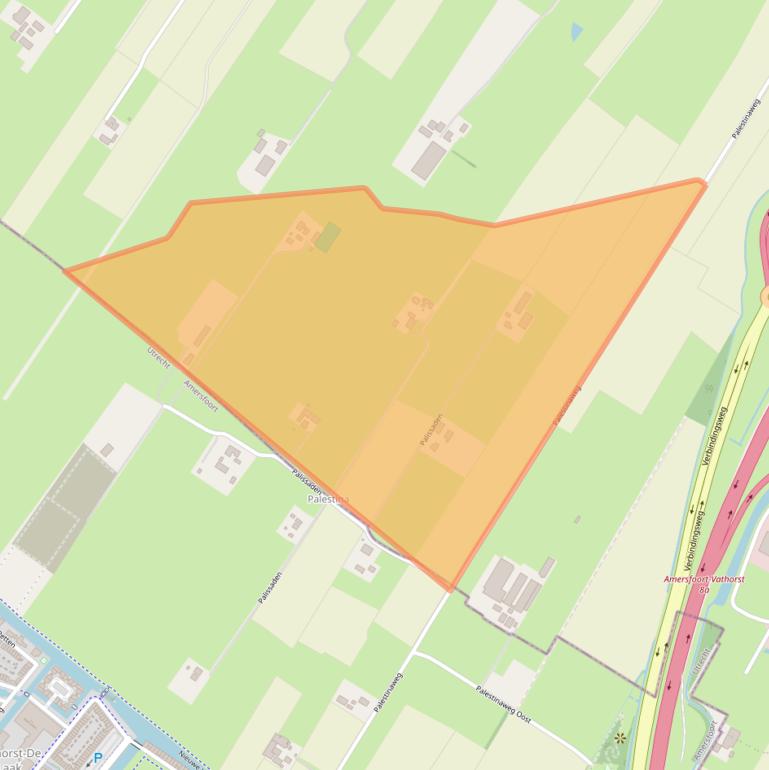 Kaart van postcodegebied 3861PJ.