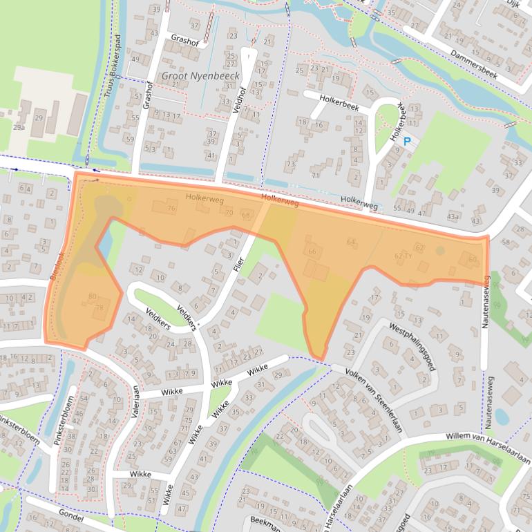 Kaart van postcodegebied 3861PN.