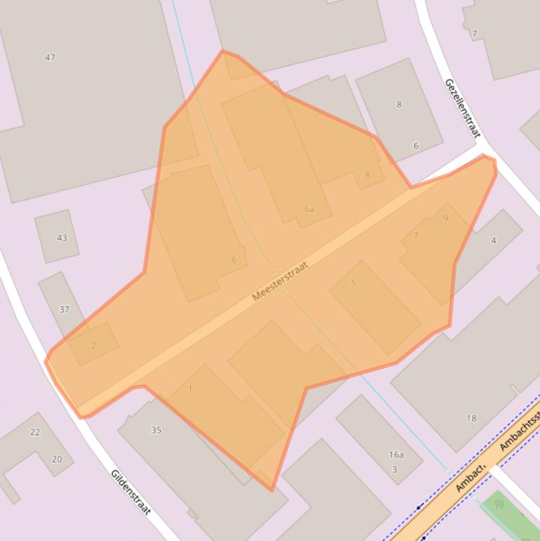 Kaart van postcodegebied 3861RE.