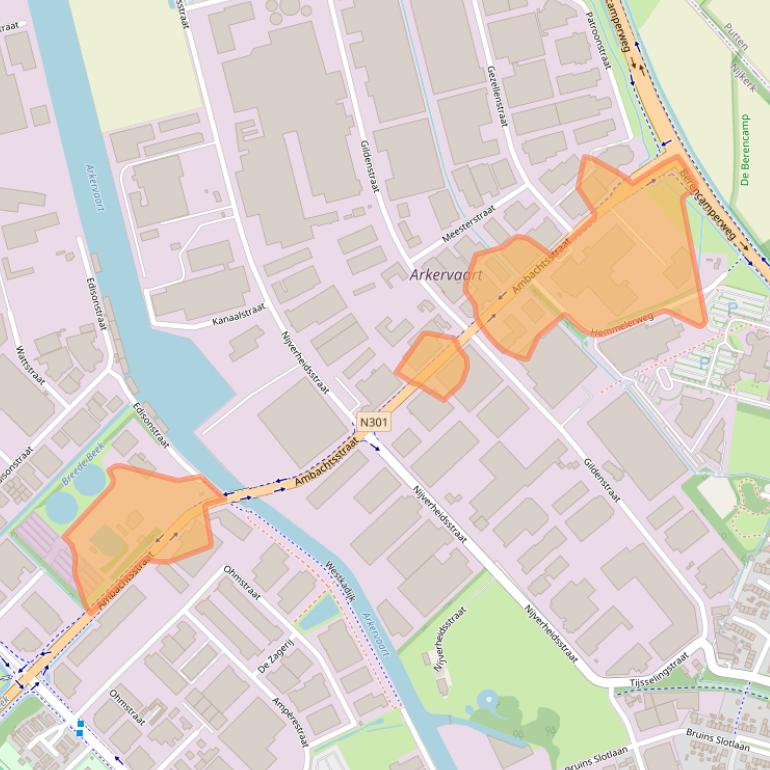 Kaart van postcodegebied 3861RH.