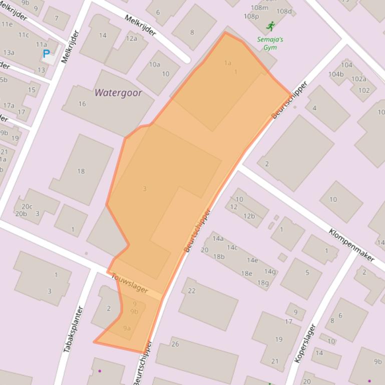 Kaart van postcodegebied 3861SB.