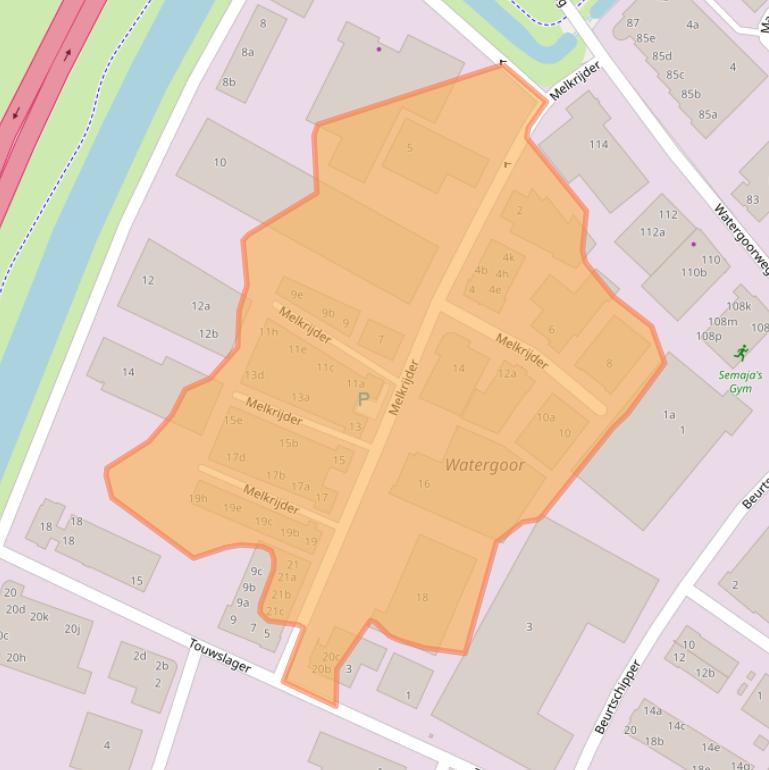 Kaart van postcodegebied 3861SG.