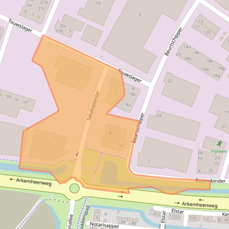 Kaart van postcodegebied 3861SH.