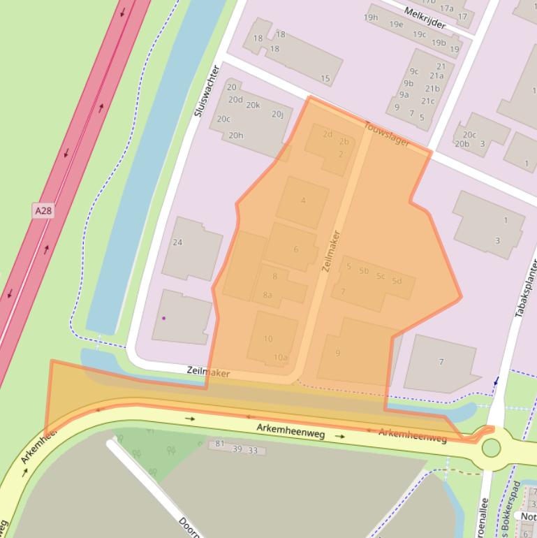 Kaart van postcodegebied 3861SM.