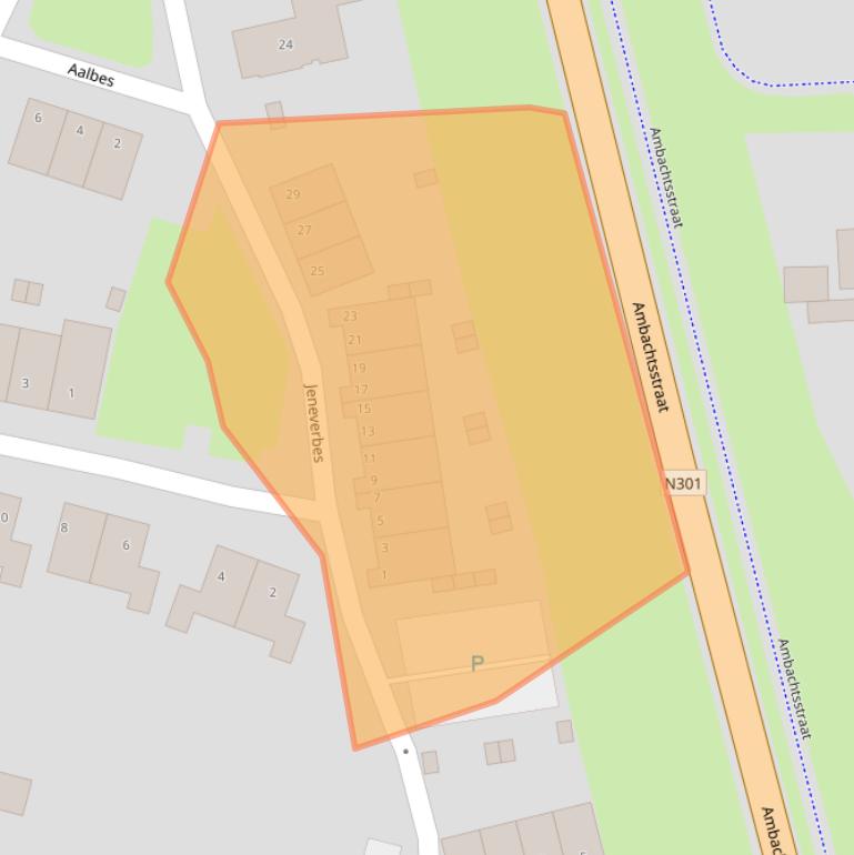 Kaart van postcodegebied 3861SW.