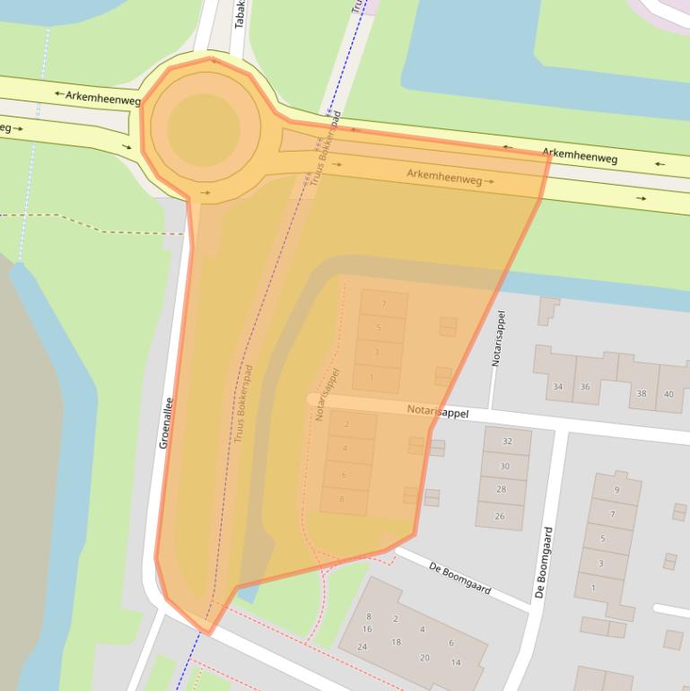 Kaart van postcodegebied 3861TA.