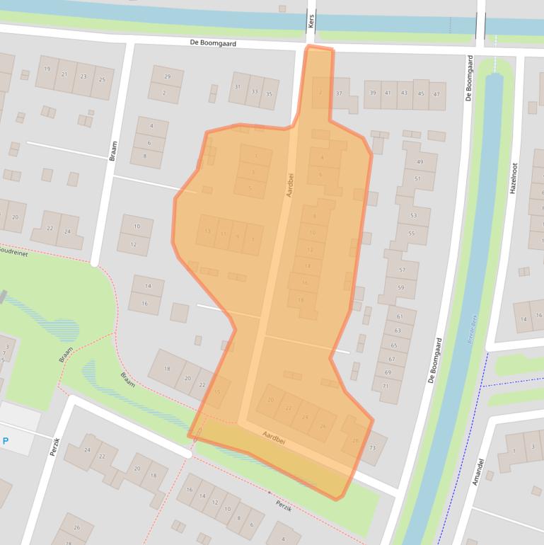 Kaart van postcodegebied 3861TG.