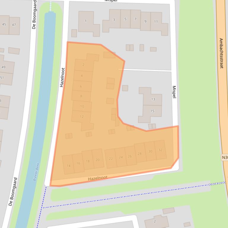 Kaart van postcodegebied 3861TK.