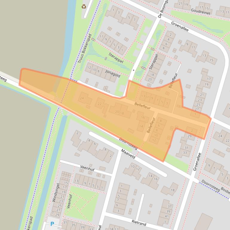 Kaart van postcodegebied 3861TP.