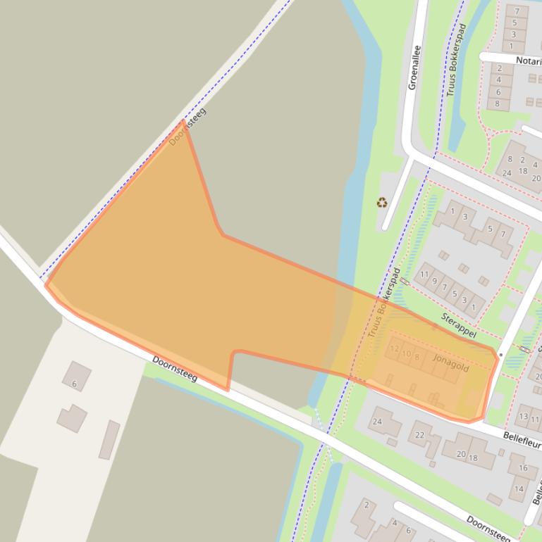 Kaart van postcodegebied 3861TR.