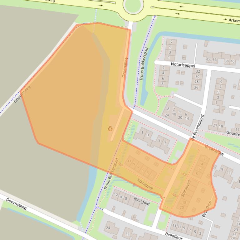 Kaart van postcodegebied 3861TS.