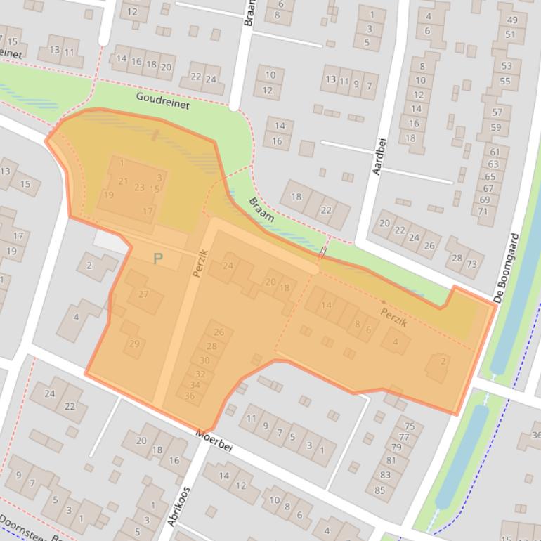 Kaart van postcodegebied 3861TT.