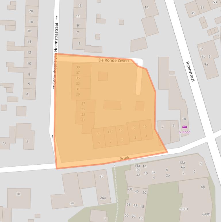 Kaart van postcodegebied 3861VK.