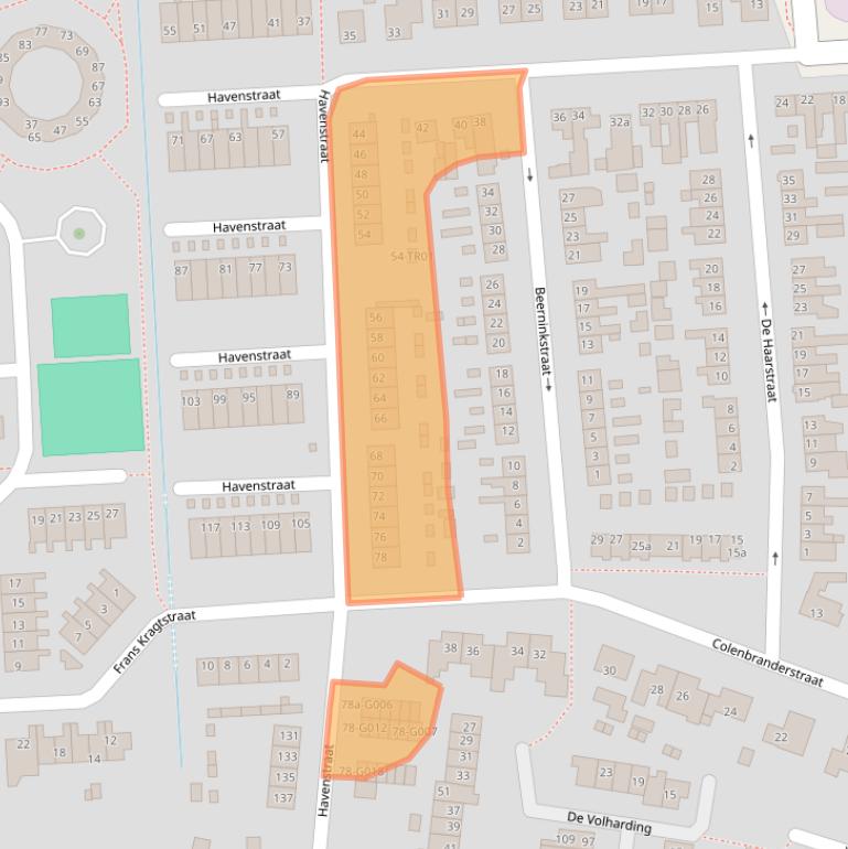 Kaart van postcodegebied 3861VZ.