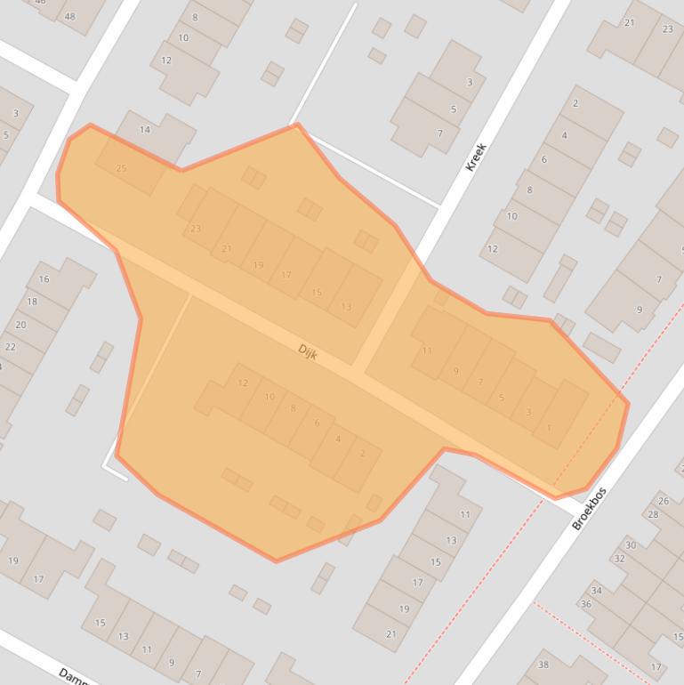 Kaart van postcodegebied 3861XE.