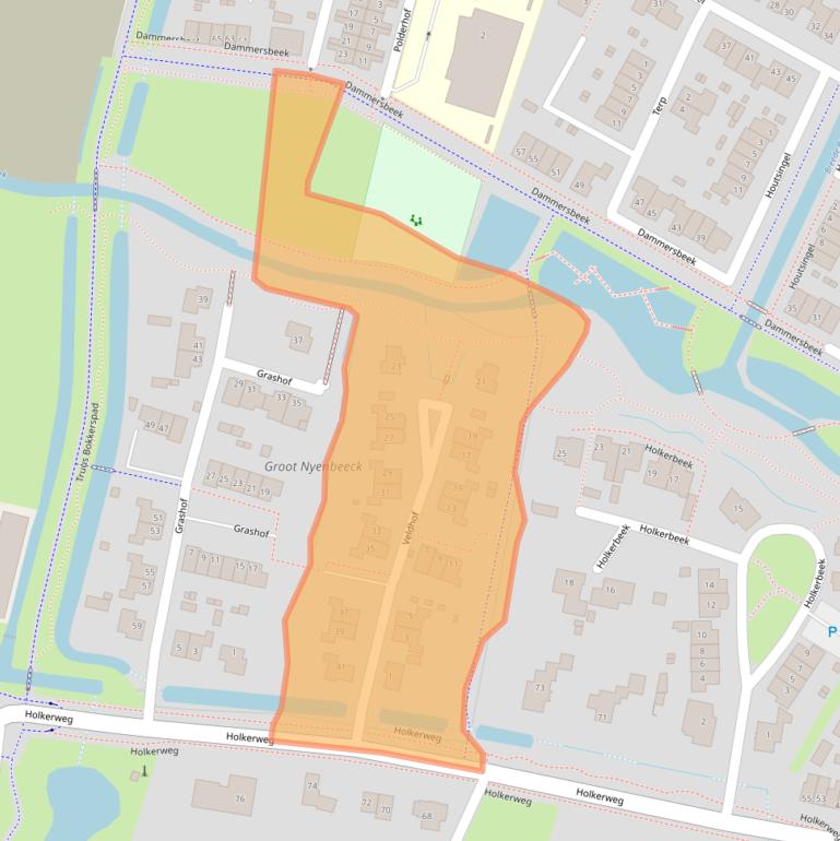 Kaart van postcodegebied 3861XZ.