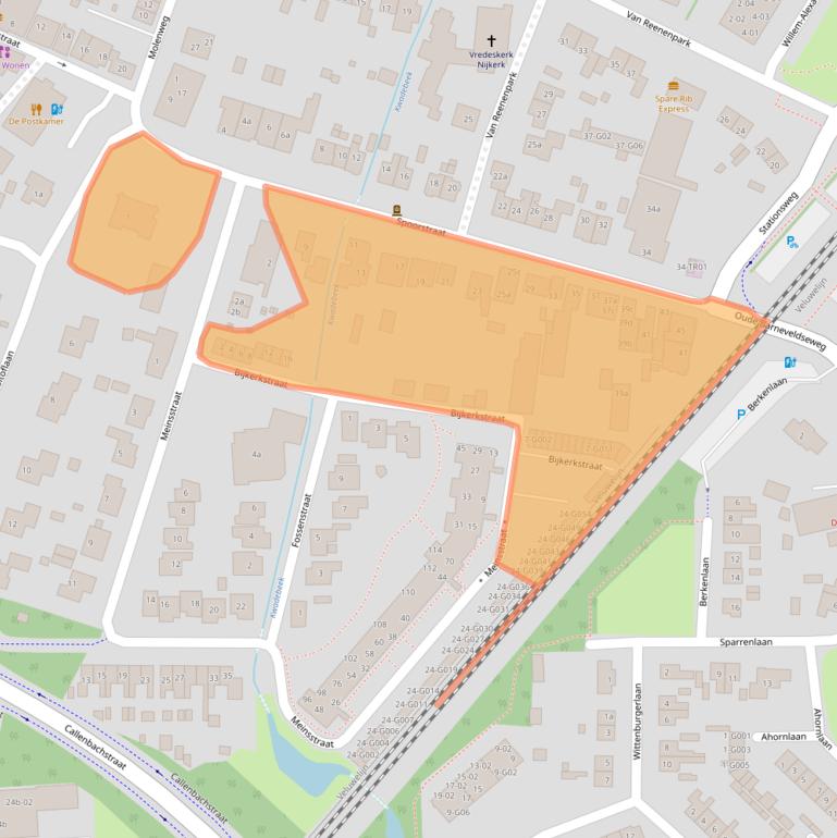 Kaart van postcodegebied 3862AC.