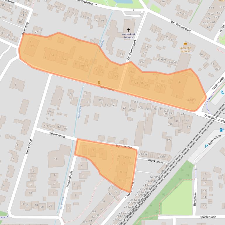 Kaart van postcodegebied 3862AD.